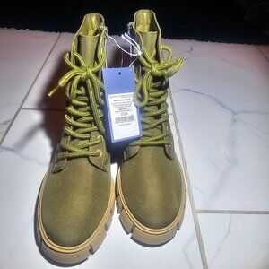 Universal Thread Platform Boots Combat Chunky Ankle Boot Olive Green Size 7.5